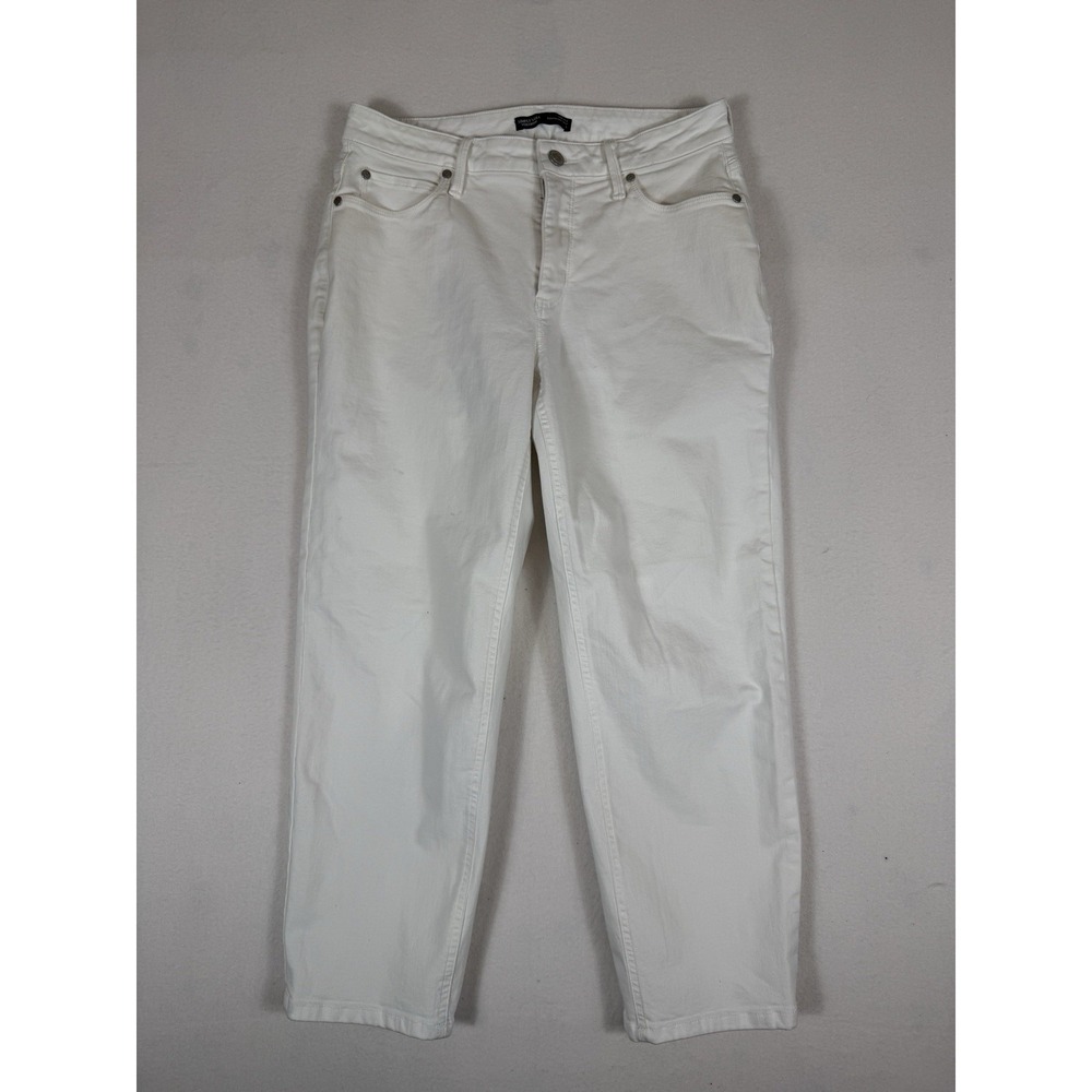 Simply Vera Vera Wang Women's Boyfriend Crop Jeans White Mid Rise 6